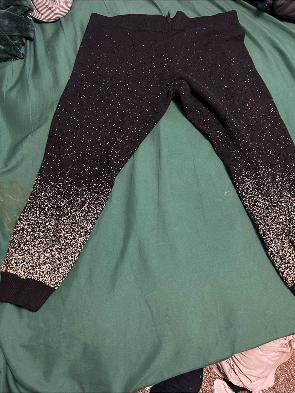 Women’s plus Black Sparkle Ombre Jogger Pants - sweater material